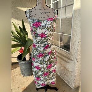 Tiki Floral Tropical Print Dress